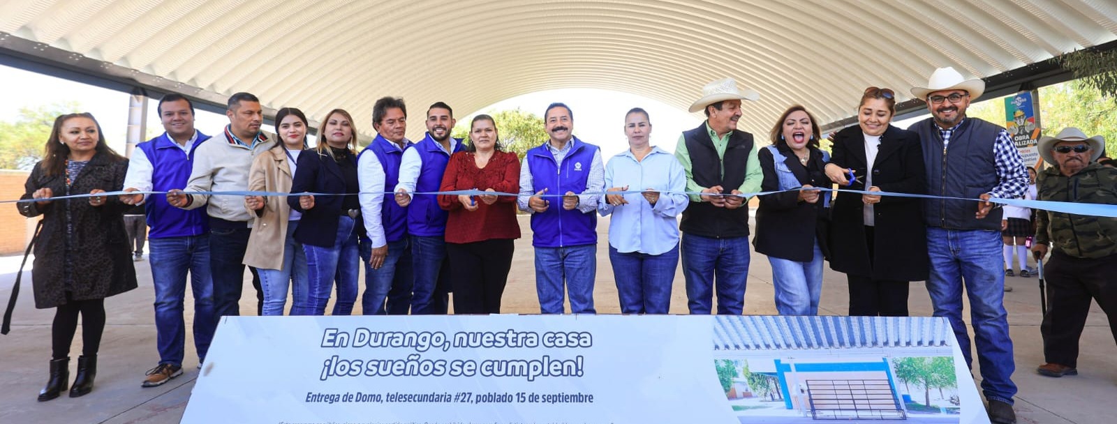 Instalan domo en telesecundaria del poblado 15 de Septiembre