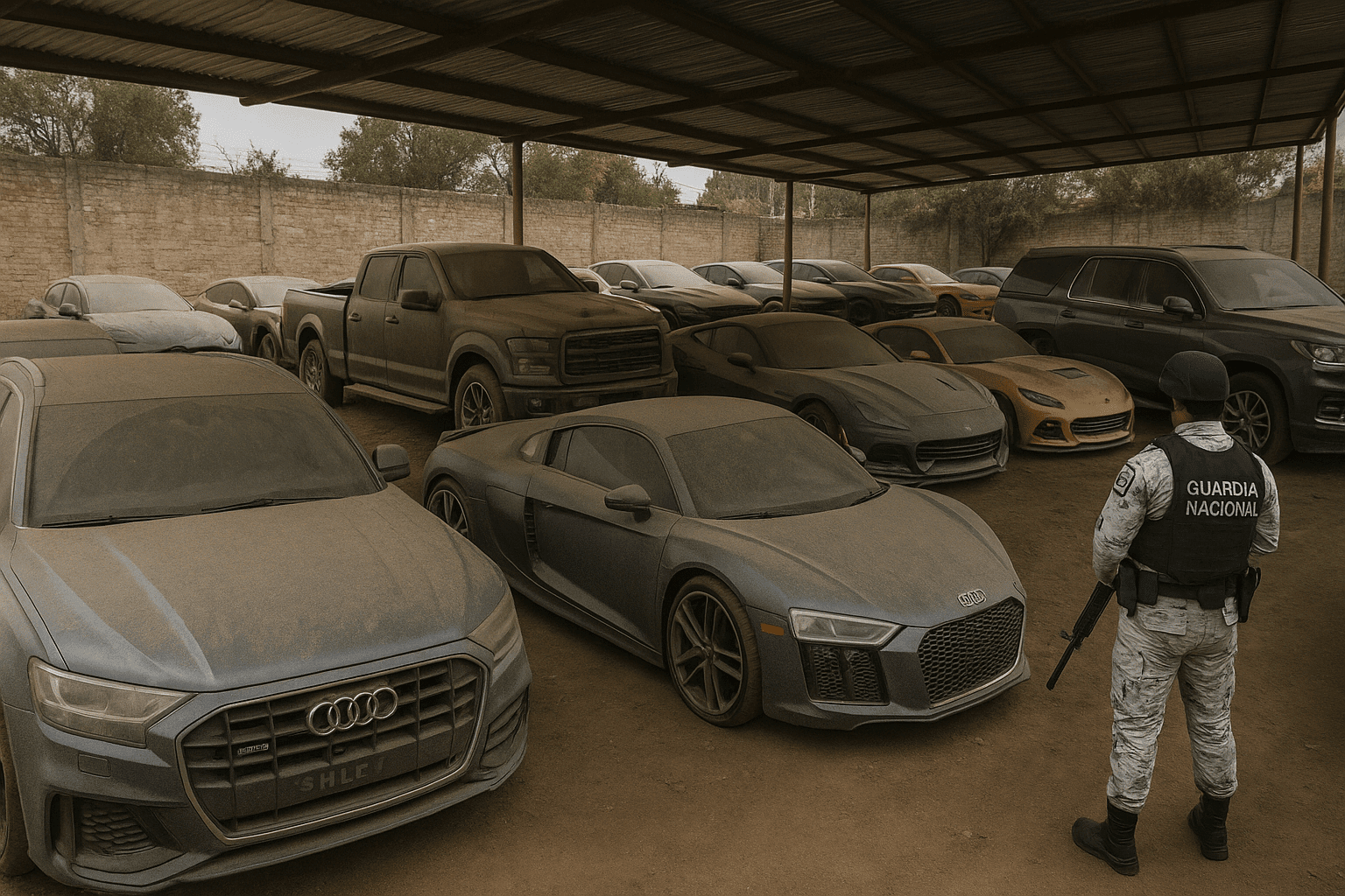 Aseguran colección millonaria de autos de lujo robados