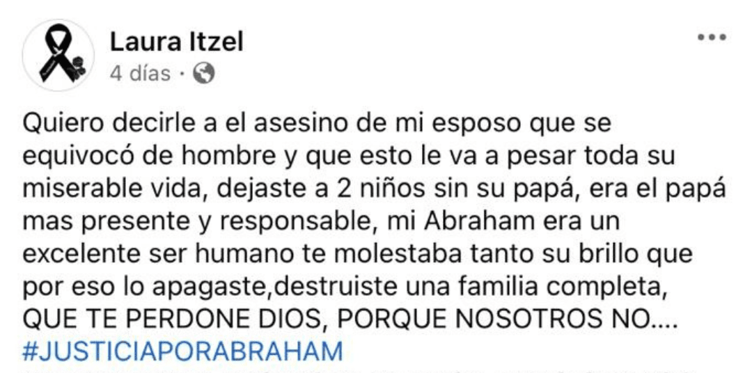 Esposa de Abraham Emmanuel exige justicia tras su asesinato