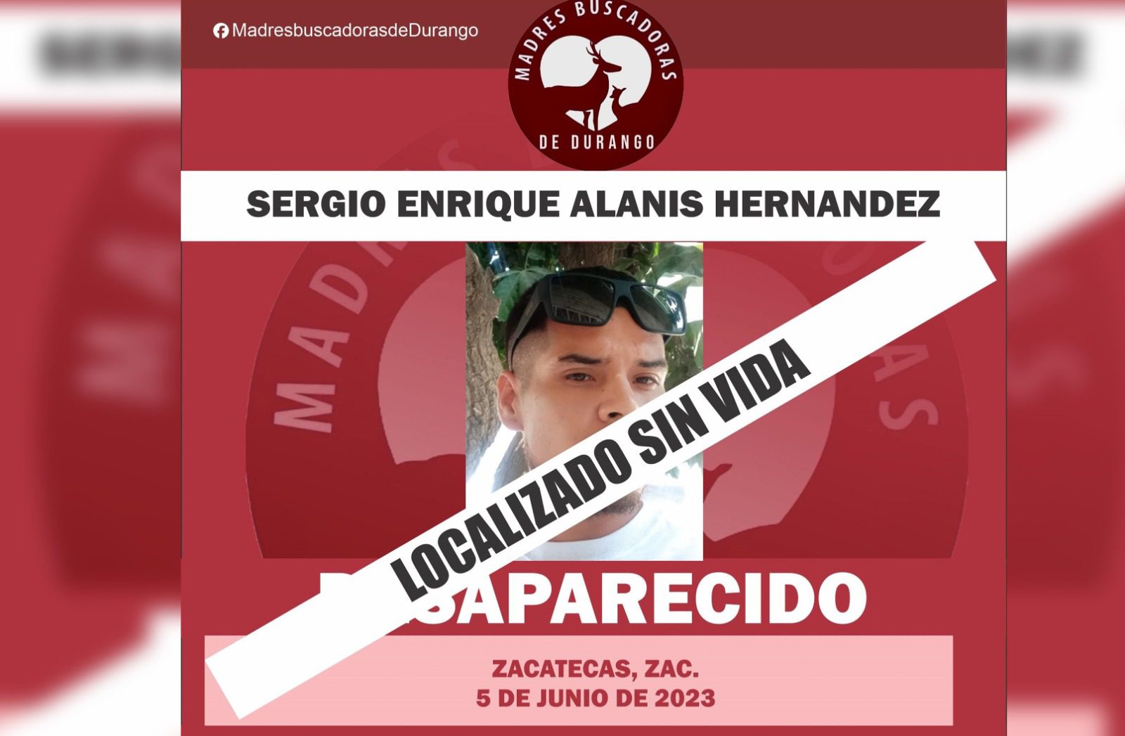 Tras más de tres años, localizan sin vida a joven duranguense desaparecido en Zacatecas