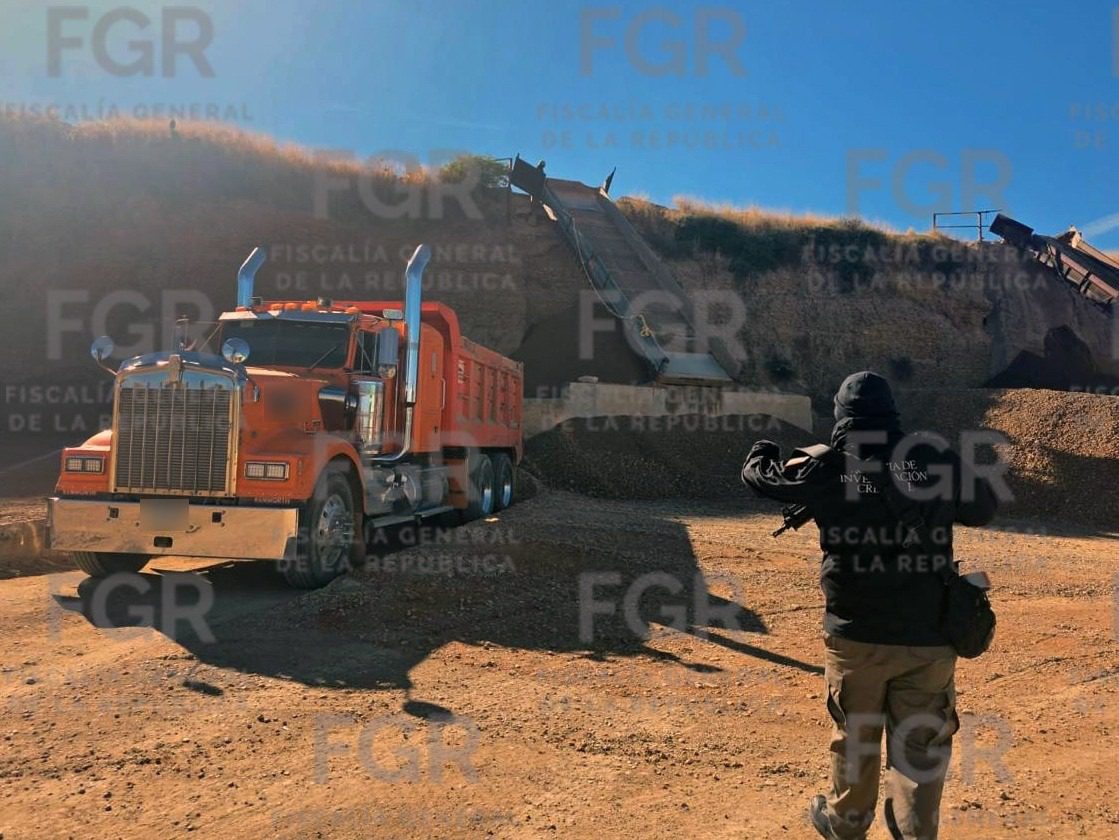 Decomisan material pétreo en cateo federal