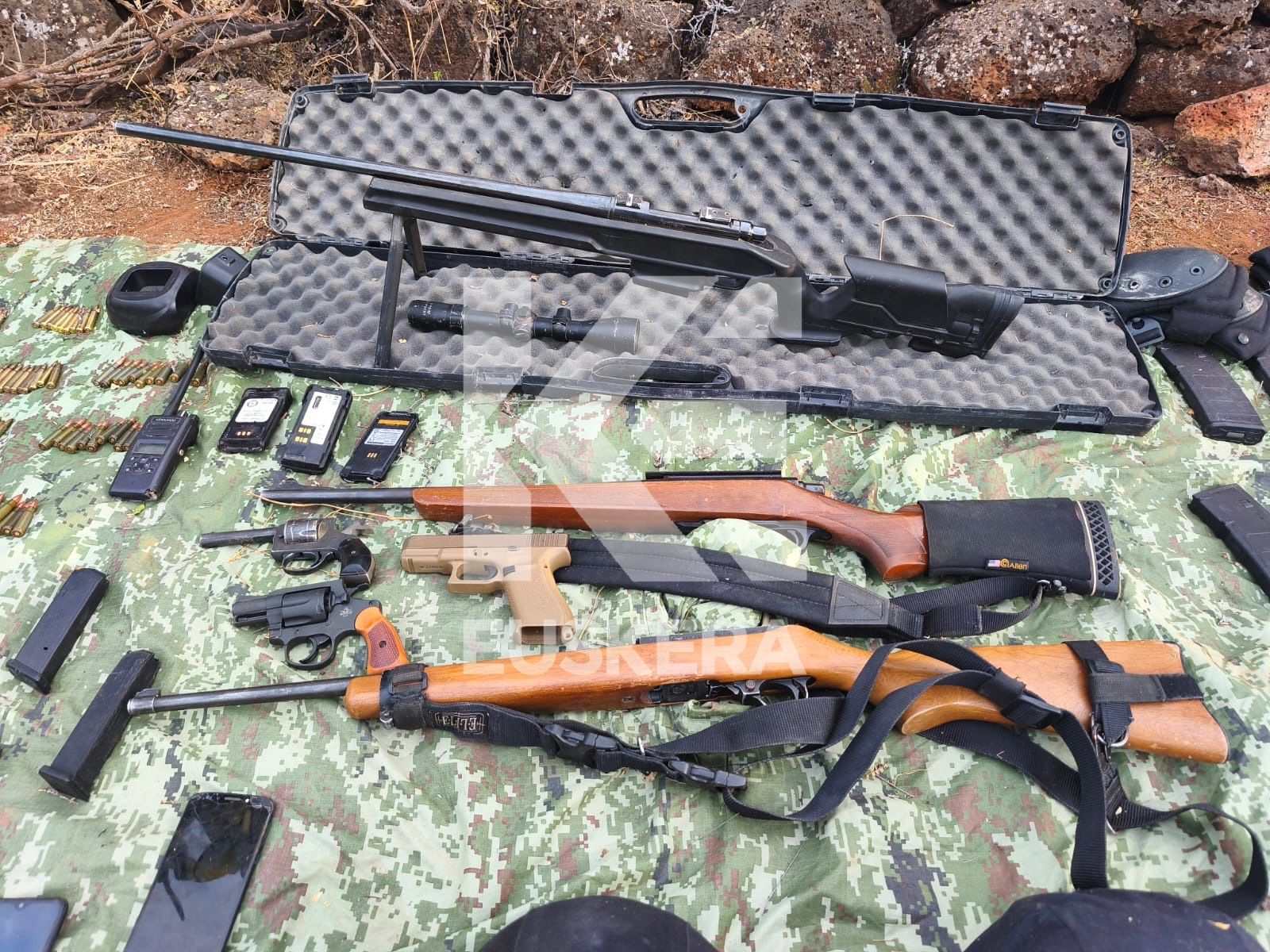 Localiza Guardia Nacional narcocampamento y asegura arsenal en Nombre de Dios