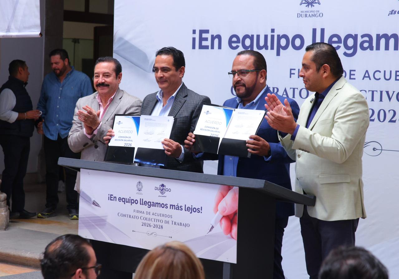Firman contrato colectivo 2026-2028 con aumento salarial para trabajadores sindicalizados