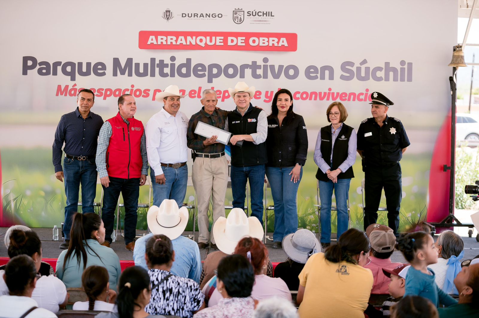 Inician obras por 39 mdp en Súchil; arrancan Unidad Deportiva y anuncian nuevo puente