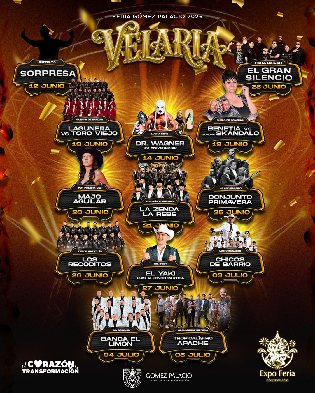 Presentan cartelera de la Expo Feria Gómez Palacio 2026 con eventos para toda la familia