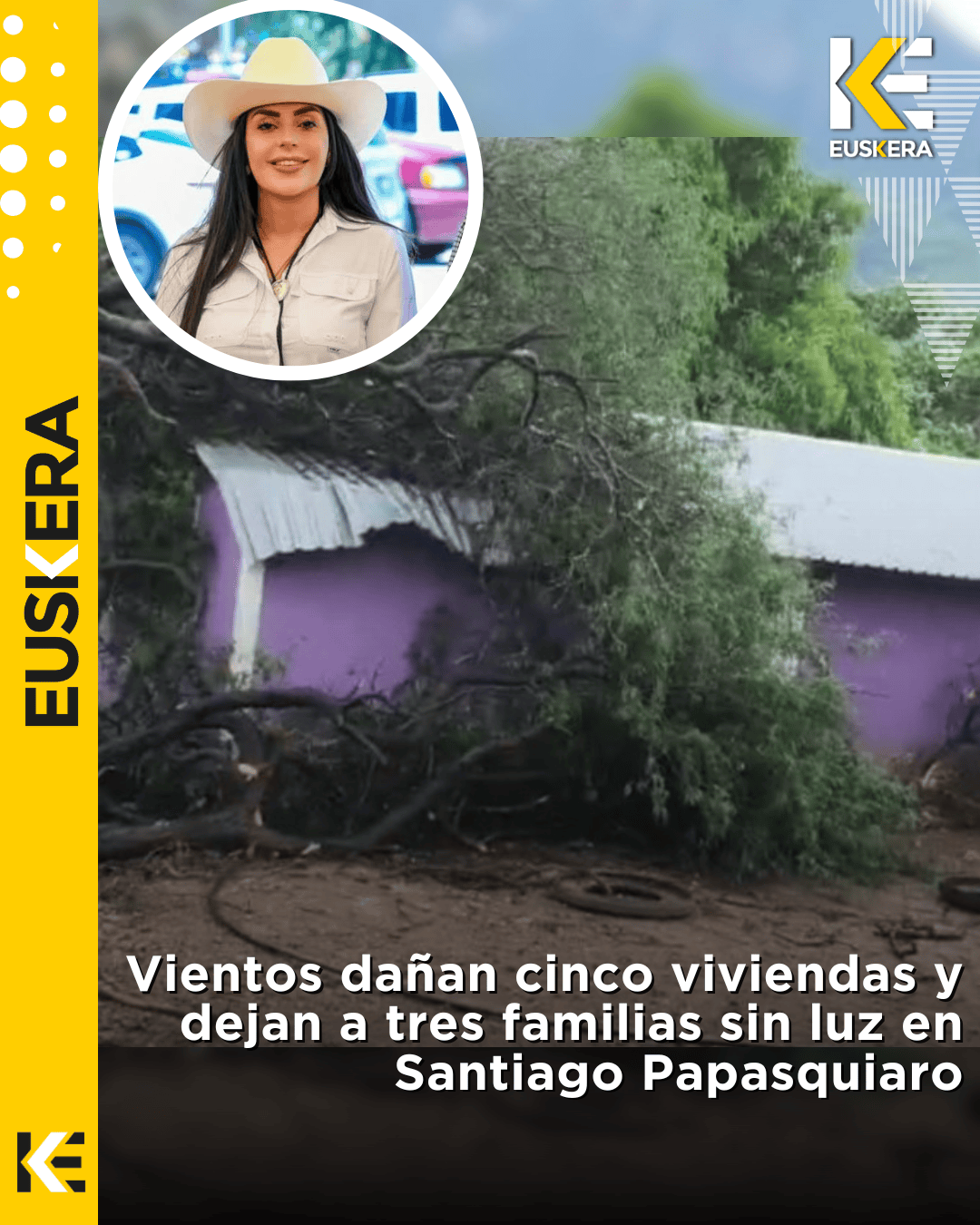 Karen Pérez apoyará a familias afectadas por fuertes vientos en Santiago Papasquiaro