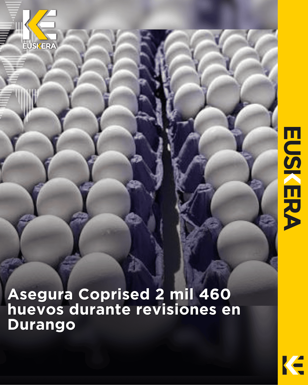 Asegura Coprised 2 mil 460 huevos durante revisiones en Durango