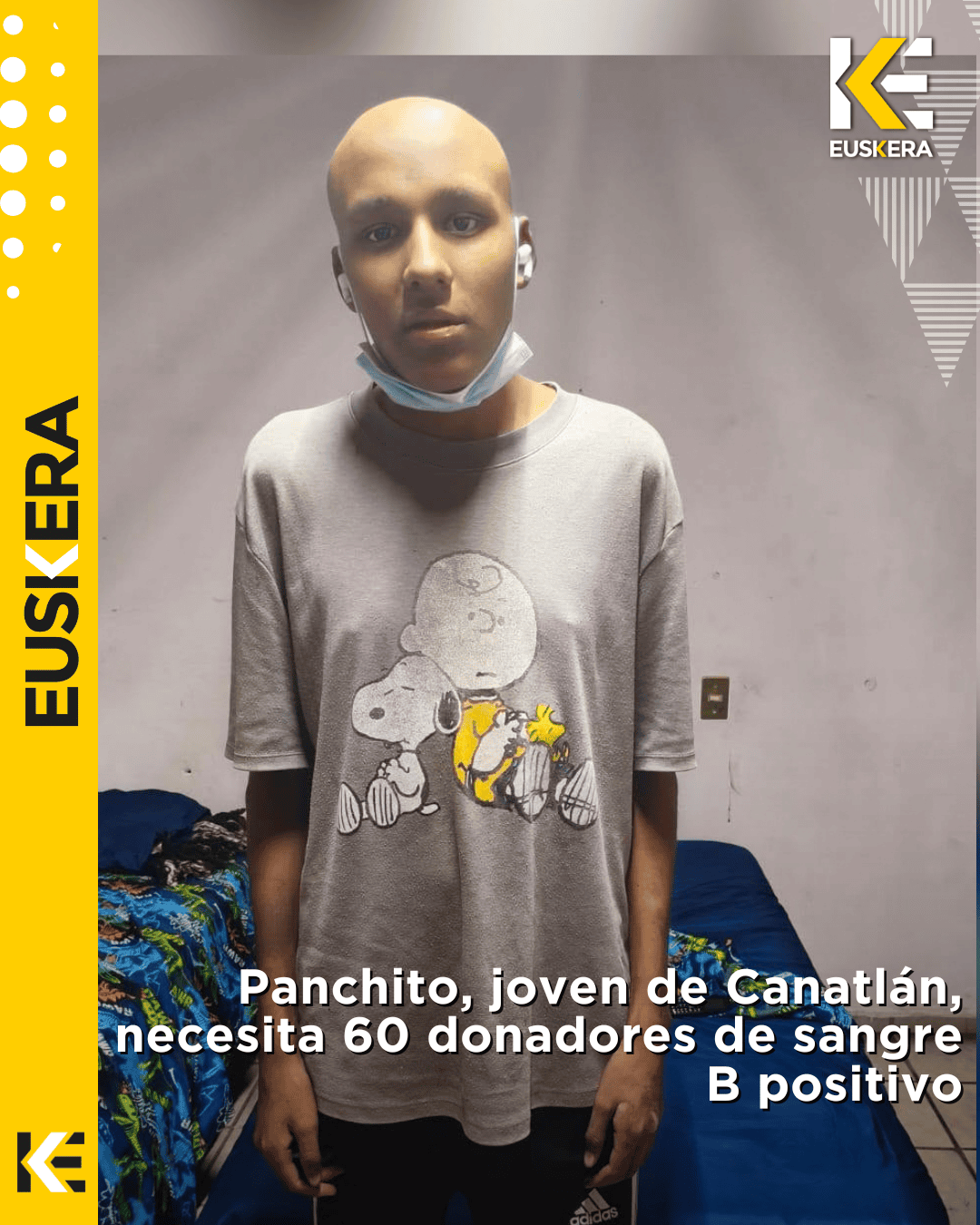 Panchito, joven de Canatlán, necesita 60 donadores de sangre B positivo