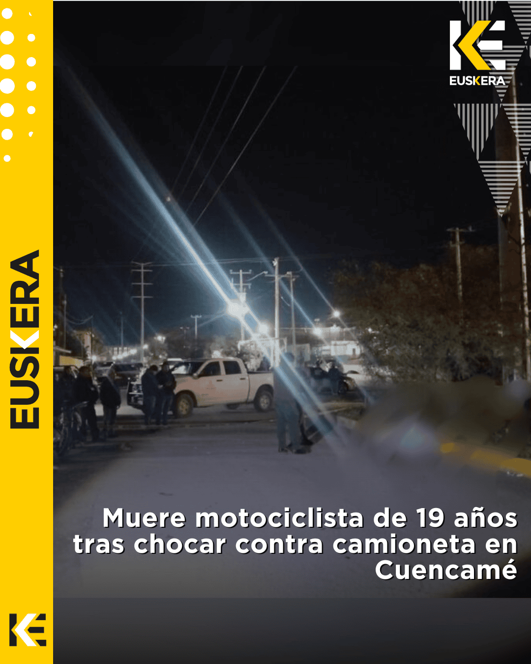Muere motociclista de 19 años tras chocar contra camioneta en Cuencamé